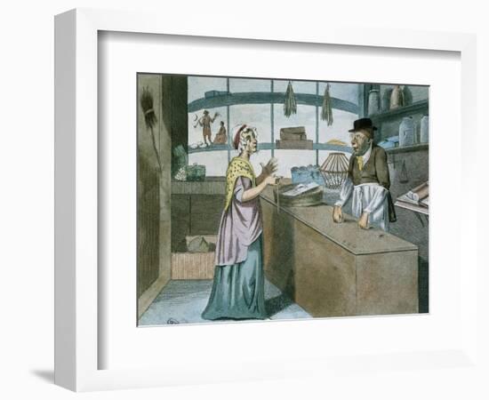 A Touch at the Times, Caricature of the French Blockade, March 1805-null-Framed Giclee Print