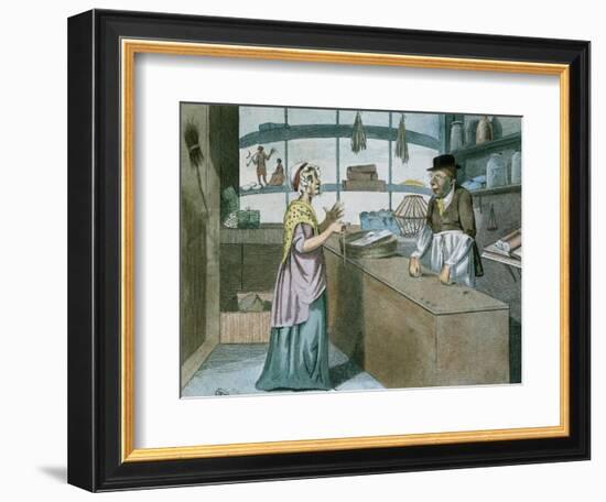 A Touch at the Times, Caricature of the French Blockade, March 1805-null-Framed Giclee Print