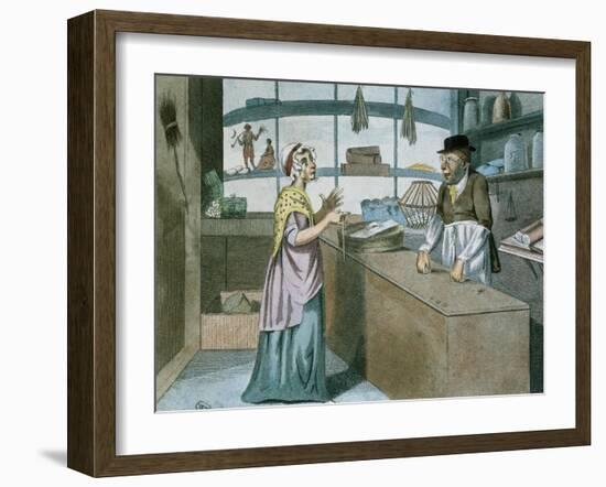 A Touch at the Times, Caricature of the French Blockade, March 1805-null-Framed Giclee Print