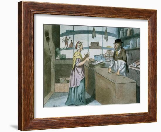 A Touch at the Times, Caricature of the French Blockade, March 1805-null-Framed Giclee Print