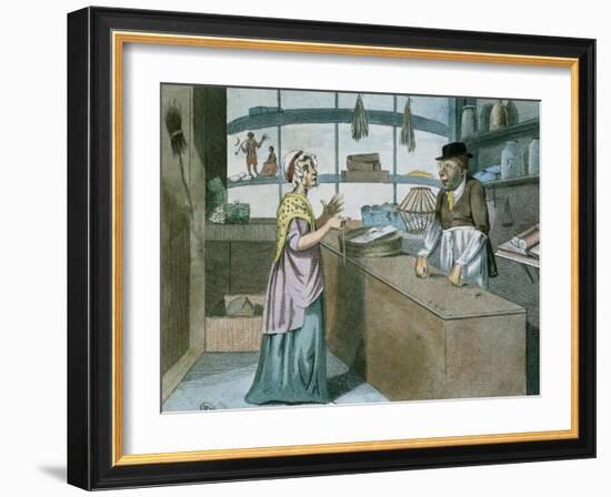 A Touch at the Times, Caricature of the French Blockade, March 1805-null-Framed Giclee Print