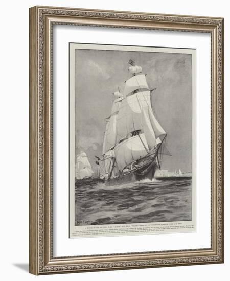 A Touch of Old Sea Life, HMS Active and HMS Volage Going Out of Portsmouth Harbour under Sail Only-Fred T. Jane-Framed Giclee Print