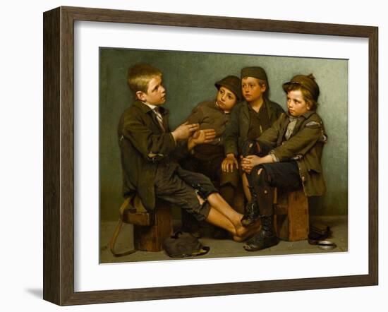 A Tough Story, 1886-John George Brown-Framed Giclee Print