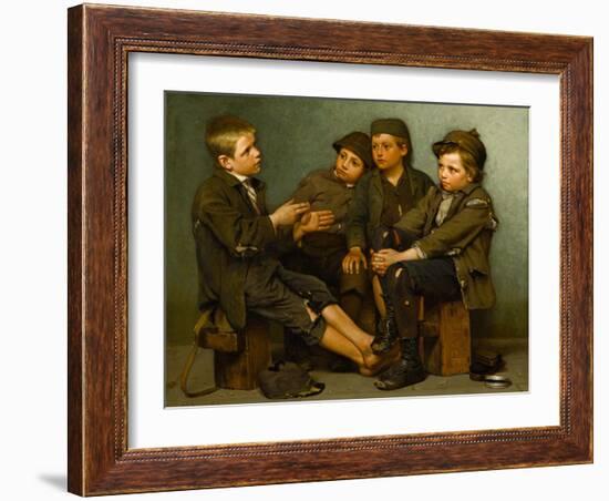 A Tough Story, 1886-John George Brown-Framed Giclee Print