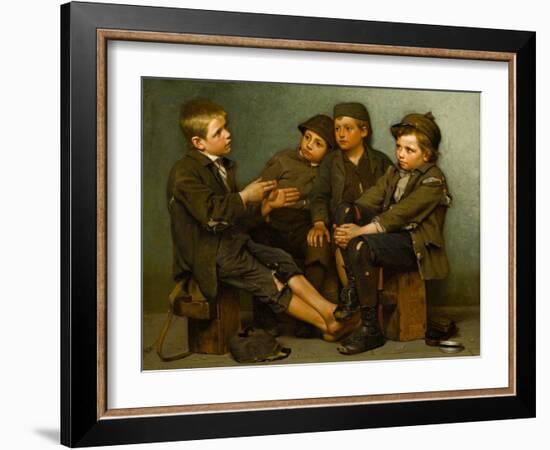 A Tough Story, 1886-John George Brown-Framed Giclee Print