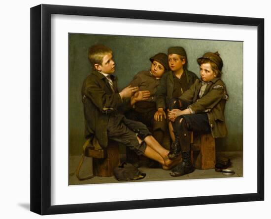 A Tough Story, 1886-John George Brown-Framed Giclee Print