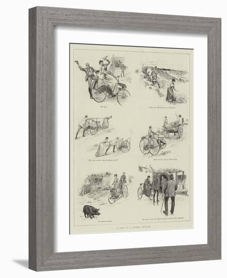 A Tour on a Tandem Tricycle-null-Framed Giclee Print