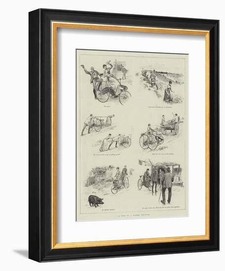 A Tour on a Tandem Tricycle-null-Framed Giclee Print
