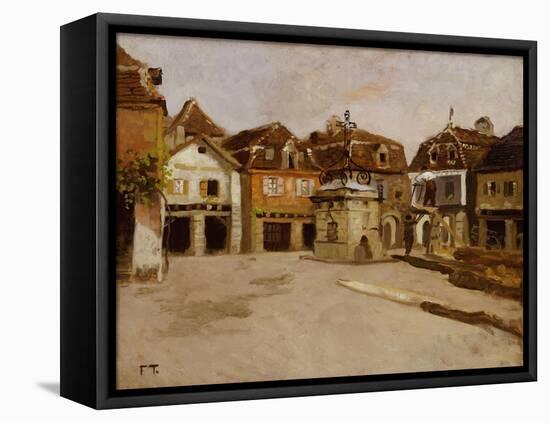 A Town Square-Fritz Thaulow-Framed Premier Image Canvas