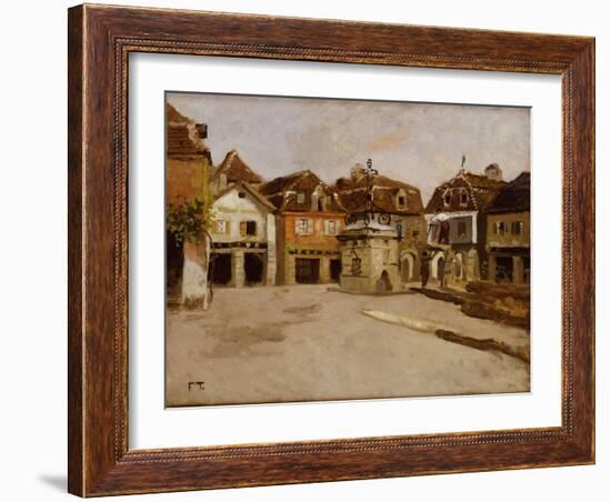 A Town Square-Fritz Thaulow-Framed Giclee Print