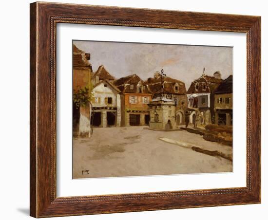 A Town Square-Fritz Thaulow-Framed Giclee Print