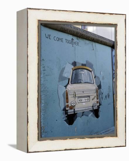 A Trabant Car Painted on a Section of the Berlin Wall Near Potsdamer Platz, Mitte, Berlin, Germany-Richard Nebesky-Framed Premier Image Canvas