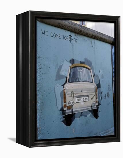 A Trabant Car Painted on a Section of the Berlin Wall Near Potsdamer Platz, Mitte, Berlin, Germany-Richard Nebesky-Framed Premier Image Canvas