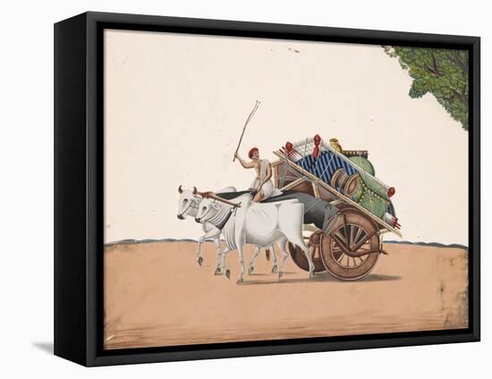 A Trader or Migrant on a Cart with His Belongings, Being Pulled by Two White Oxen, from…-null-Framed Premier Image Canvas