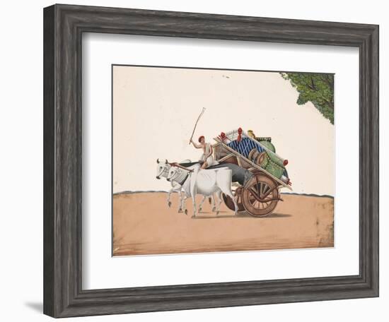 A Trader or Migrant on a Cart with His Belongings, Being Pulled by Two White Oxen, from…-null-Framed Giclee Print