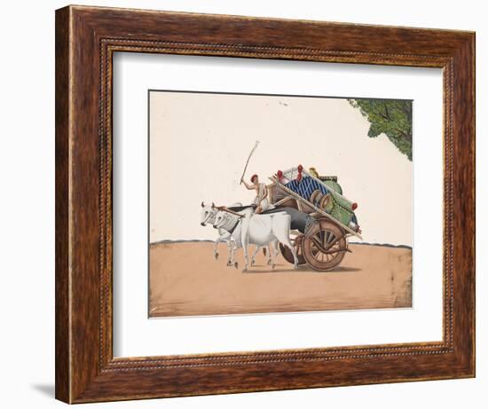 A Trader or Migrant on a Cart with His Belongings, Being Pulled by Two White Oxen, from…-null-Framed Giclee Print