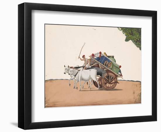 A Trader or Migrant on a Cart with His Belongings, Being Pulled by Two White Oxen, from…-null-Framed Giclee Print