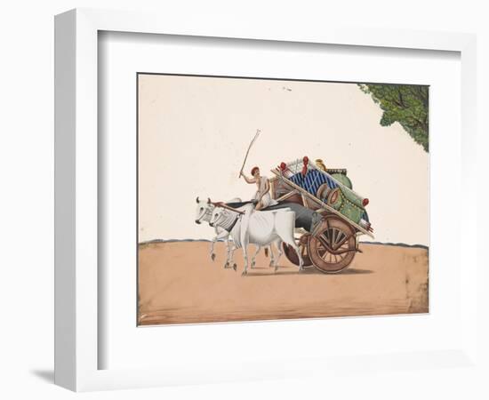 A Trader or Migrant on a Cart with His Belongings, Being Pulled by Two White Oxen, from…-null-Framed Giclee Print