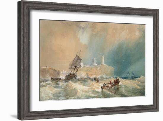 A Trading Brig Running Out of Tynemouth-John Wilson Carmichael-Framed Giclee Print