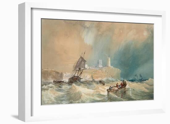 A Trading Brig Running Out of Tynemouth-John Wilson Carmichael-Framed Giclee Print