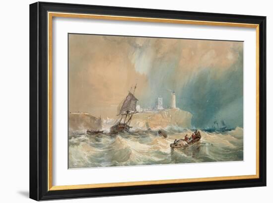 A Trading Brig Running Out of Tynemouth-John Wilson Carmichael-Framed Giclee Print