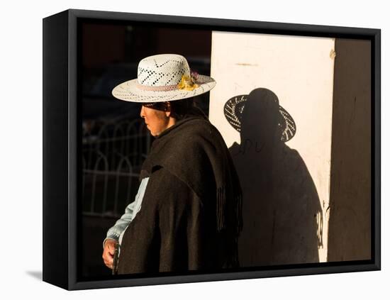 A Traditional Bolivian Woman in the City of Potosi-Alex Saberi-Framed Premier Image Canvas