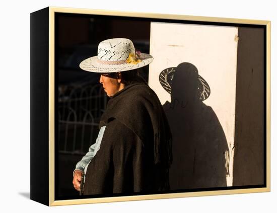 A Traditional Bolivian Woman in the City of Potosi-Alex Saberi-Framed Premier Image Canvas