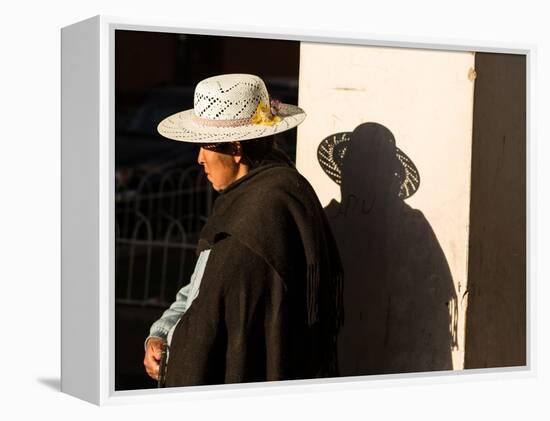 A Traditional Bolivian Woman in the City of Potosi-Alex Saberi-Framed Premier Image Canvas