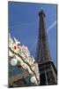 A Traditional Carousel Below the Eiffel Tower, Paris, France-Julian Castle-Mounted Photographic Print