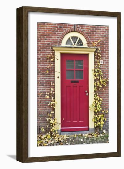 A Traditional Doorway in Autumn Colours, Old Town Utrecht, Netherlands-Julian Castle-Framed Photo