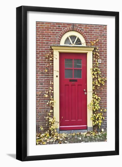 A Traditional Doorway in Autumn Colours, Old Town Utrecht, Netherlands-Julian Castle-Framed Photo