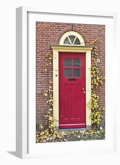 A Traditional Doorway in Autumn Colours, Old Town Utrecht, Netherlands-Julian Castle-Framed Photo