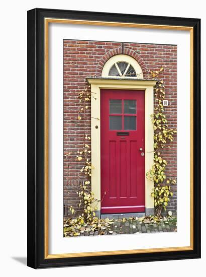 A Traditional Doorway in Autumn Colours, Old Town Utrecht, Netherlands-Julian Castle-Framed Photo