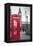 A Traditional Red Phone Booth In London With The Big Ben In A Black And White Background-Kamira-Framed Premier Image Canvas