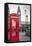 A Traditional Red Phone Booth In London With The Big Ben In A Black And White Background-Kamira-Framed Premier Image Canvas