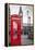 A Traditional Red Phone Booth In London With The Big Ben In A Black And White Background-Kamira-Framed Premier Image Canvas