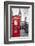 A Traditional Red Phone Booth In London With The Big Ben In A Black And White Background-Kamira-Framed Premium Photographic Print