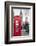 A Traditional Red Phone Booth In London With The Big Ben In A Black And White Background-Kamira-Framed Premium Photographic Print