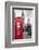 A Traditional Red Phone Booth In London With The Big Ben In A Black And White Background-Kamira-Framed Photographic Print