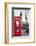 A Traditional Red Phone Booth In London With The Big Ben In A Black And White Background-Kamira-Framed Photographic Print