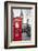 A Traditional Red Phone Booth In London With The Big Ben In A Black And White Background-Kamira-Framed Photographic Print