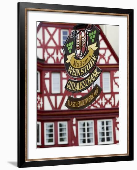 A Traditional Sign for a Wine Tavern or Bar in Bernkastel-Kues, Germany-Miva Stock-Framed Photographic Print