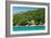 A traditional Thai resort overlooks turquoise water on the tropical island of Koh Tao, Thailand-Logan Brown-Framed Photographic Print