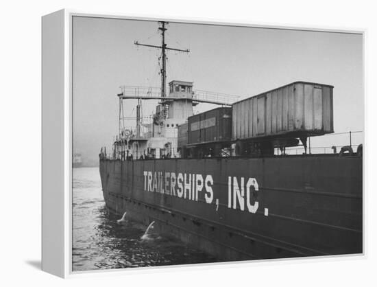 A Trailership Transporting Trailers across the Ocean-Ralph Morse-Framed Premier Image Canvas