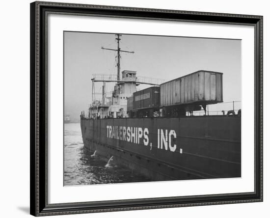 A Trailership Transporting Trailers across the Ocean-Ralph Morse-Framed Premium Photographic Print