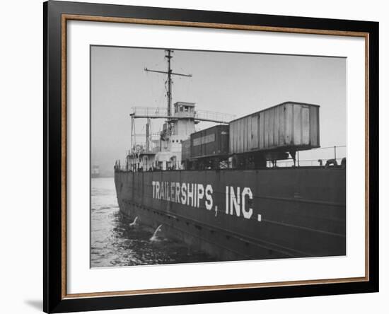 A Trailership Transporting Trailers across the Ocean-Ralph Morse-Framed Premium Photographic Print