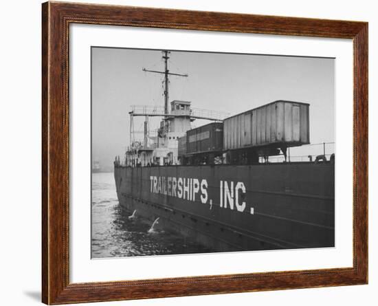 A Trailership Transporting Trailers across the Ocean-Ralph Morse-Framed Premium Photographic Print