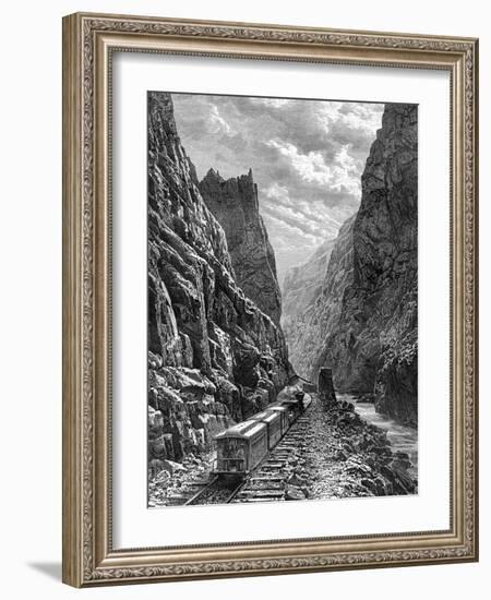 A Train Passing Through the Rocky Mountains, USA, 19th Century-Taylor-Framed Giclee Print