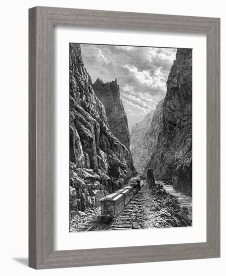 A Train Passing Through the Rocky Mountains, USA, 19th Century-Taylor-Framed Giclee Print