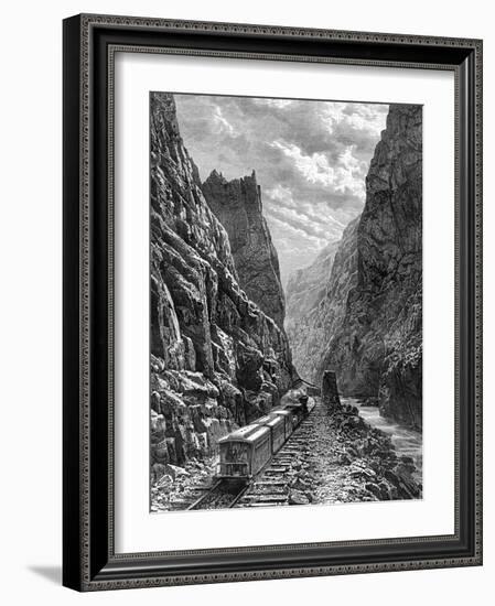 A Train Passing Through the Rocky Mountains, USA, 19th Century-Taylor-Framed Giclee Print